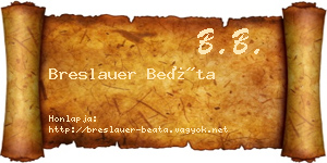Breslauer Beáta névjegykártya